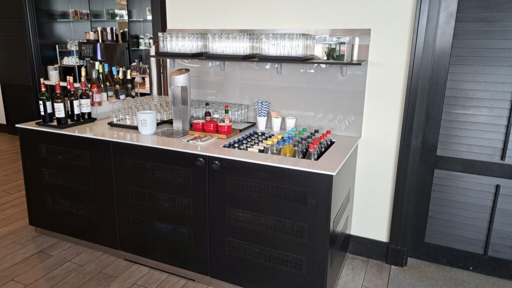 Air Canada Maple Leaf Lounge Frankfurt — main seating area with warm wood accents
